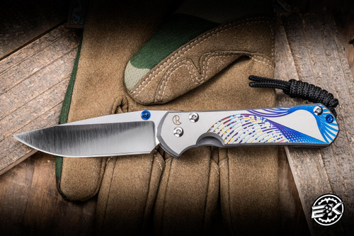Chris Reeve Knives Small Sebenza 31 Folding Knife Unique Graphic Titanium 3" MagnaCut S31-1400-8