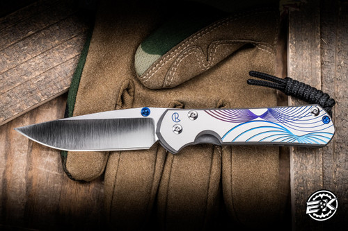 Chris Reeve Knives Small Sebenza 31 Folding Knife Unique Graphic Titanium 3" MagnaCut S31-1400-9