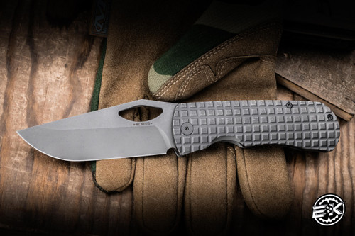 McNees Knives Little Dixon Folding Knife Atomic Stonewash Frag Titanium 3.25" MagnaCut Drop Point