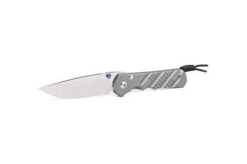 Chris Reeve Knives Large Inkosi Cross Hatch Folding Knife Glass Blasted Titanium 3.6" MagnaCut Insingo LIN-1154-064