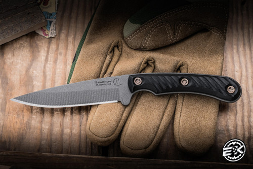  RMJ Tactical "Sparrow" Fiixed Blade Knife Black G10 3.5" MagnaCut Tungsten