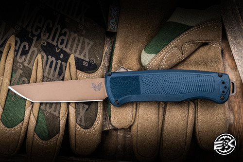 Benchmade Shootout OTF Automatic Knife Crater Blue Grivory 3.5" CruWear Tanto 5370FE-09