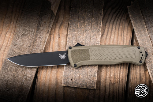 Benchmade Shootout OTF Automatic Knife Ranger Green Grivory 3.5" CruWear Drop Point 5371BK-03
