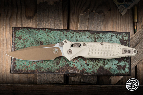 Microtech Socom RAM-LOK Folding Knife Frag Champagne Gold Aluminum 3.8" M390 160RL-1FRCG-C19Z23