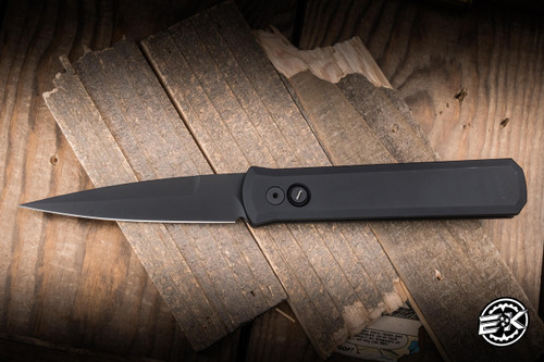 Preowned-Protech Godfather Operator Automatic Knife Aluminum 4" 154CM Spearpoint Black