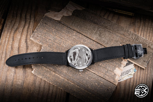 Preowned-Layer Watches 43MM Stainless Damascus, Leather Band
