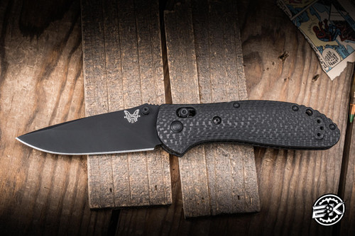 Preowned-Benchmade Griptilian Axis Folding Knife Carbon Fiber 3.45" S30V Drop Point Black