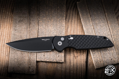 ProTech TR-3 X1 Tactical Response 3 Military Issue Automatic Folding Knife Black Fish Scale Aluminum 3.5" 154 CM Clip Point Black