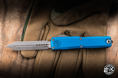 Microtech UTX-70 Gen IV OTF Blue Aluminum 2.5" M390 Apocalyptic 12494-10APBL