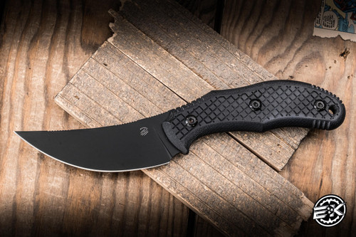 Preowned-Bastinelli Knives "Chopper" Fixed Blade Knife Black G10 3.5" M390 Upswept Black Oxide