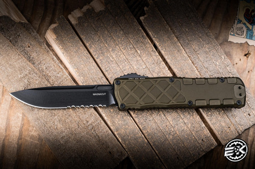 Guardian Tactical Apex OTF Automatic Knife OD Green Aluminum 3.4" MagnaCut Drop Point Black Serrated 168112