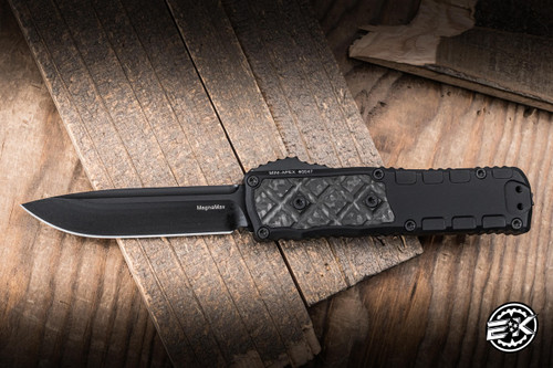Guardian Tactical Apex Mini Automatic OTF Knife Aluminum/Carbon Fiber Inlay 3.1" MagnaMax Drop Point Black