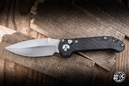 Microtech Marfione Custom LUDT Gen III Automatic Folding Knife Carbon Fiber/Flamed Titanium Accents 3.4" M390 Tulip Grind Hand Rubbed Satin Finish 1135TU-SASLCFFL