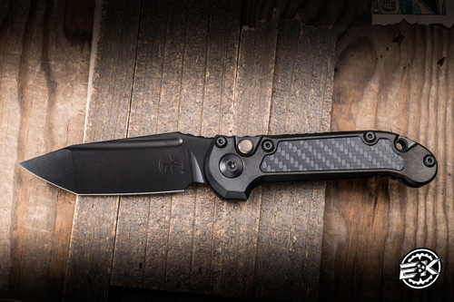 Microtech Marfione Select LUDT Gen III Automatic Folding Knife DLC Titanium/Carbon Fiber Inlay 3.4" M390 Tanto DLC Stonewash 1136-1DLCTMS1