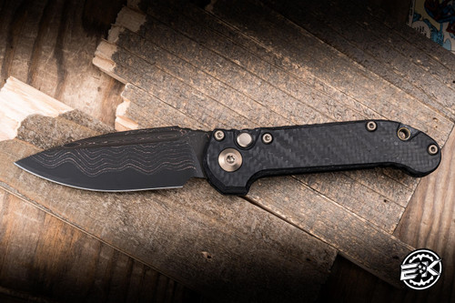 Microtech Marfione Select LUDT Gen III Automatic Folding Knife Carbon Fiber/Bronze Ti Accents 3.4" Clip Point  Copper Mai Damascus 1135-16MS4