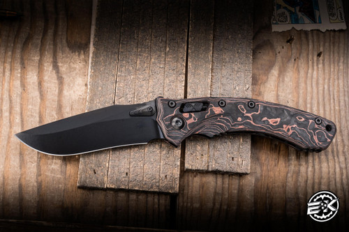 Microtech Marfione Select Amphibian Ram-LOK Folding Knife Livewire Carbon Fiber 3.9" M390 DLC 137RL-1DLCTMS3