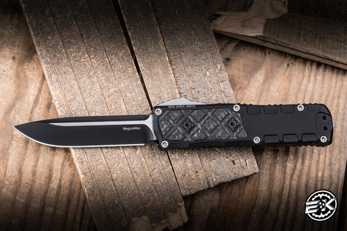 Guardian Tactical Apex Mini Automatic OTF Knife Black Aluminum/Carbon Fiber Inlay 3.1" MagnaMax Drop Point TT Black