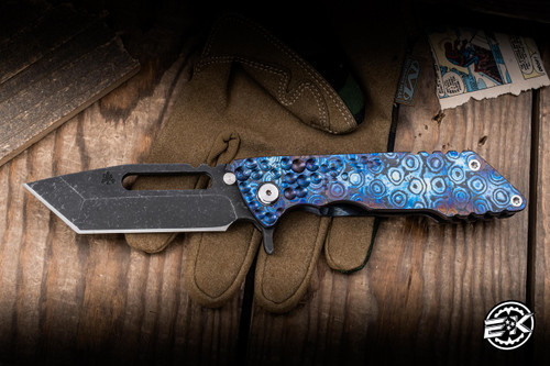Preowned-DSK Tactical Knives Kickstand Gen II Folding Knife Dark Mokuti 3.75" 154 Tanto Dark Stonewash