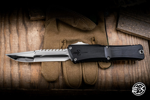 Microtech/Marfione Custom Combat Troodon LT Interceptor OTF Knife Black Stainless, Flamed Ti Accents 4" M390 Mirror Polish 1217-MPCGFL