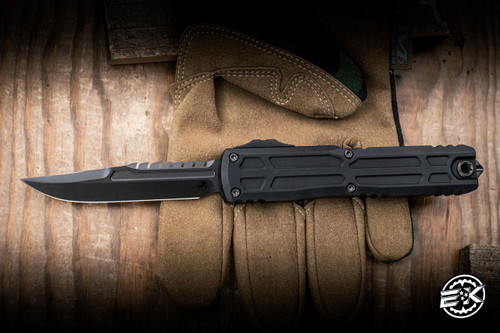 Microtech Ultratech EX-ZBP Interceptor Automatic OTF Knife Black 3.5" M390 DLC Shadow 1117EX-1DLCTSH