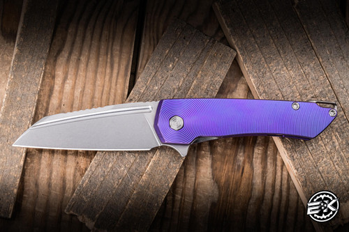 MachineWise Mojave Folding Knife Textured Purple Titanium 3.45" S90V Wharncliffe 1445