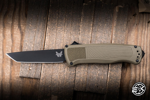 Benchmade Shootout OTF Automatic Knife Ranger Green Grivory 3.5" S30V Tanto Black DLC 5370BK-11