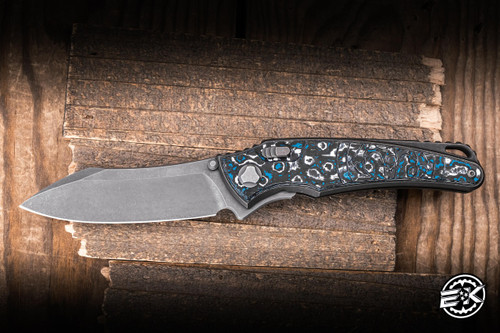 Preowned-Hawk Knives Talon Folding Knife Frost Carbon Fiber 3.5" M390 Stonewash
