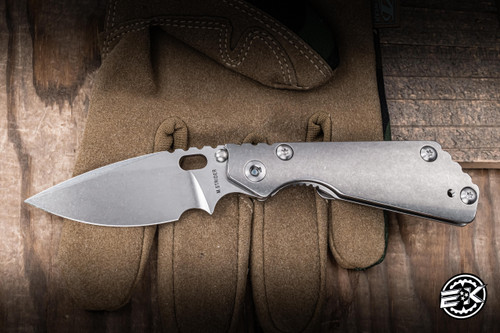 Mick Strider Knives PT CC Folding Knife Titanium 2.8" S30V Drop Point Stonewash