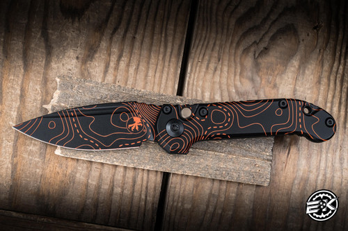 Microtech LUDT Gen III Automatic Folding Knife Aluminum 3.4" M390 Drop Point Topographic Black/Orange Camo 1135S-1TPBKORCS