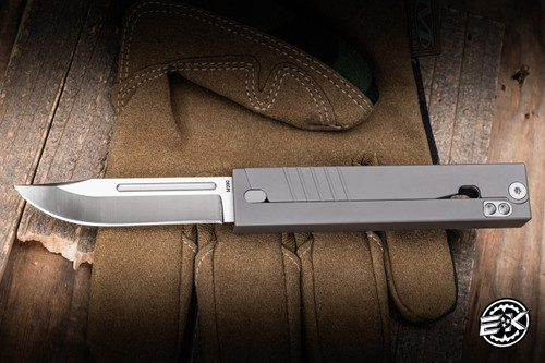 Daily Carry Co. Parachute 1911 Edition Gravity Knife Sandblasted Grooved Titanium 2.76" M390 Clip Point