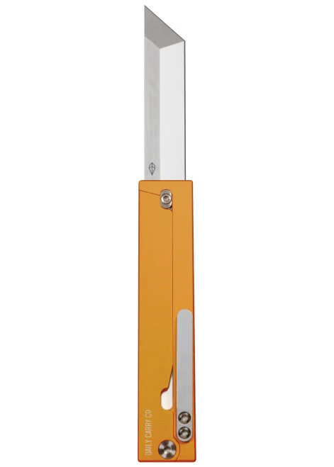Daily Carry Co. Parachute Lightweight EDC Gravity Knife Orange Aluminum 2.76" 14C28N Tanto