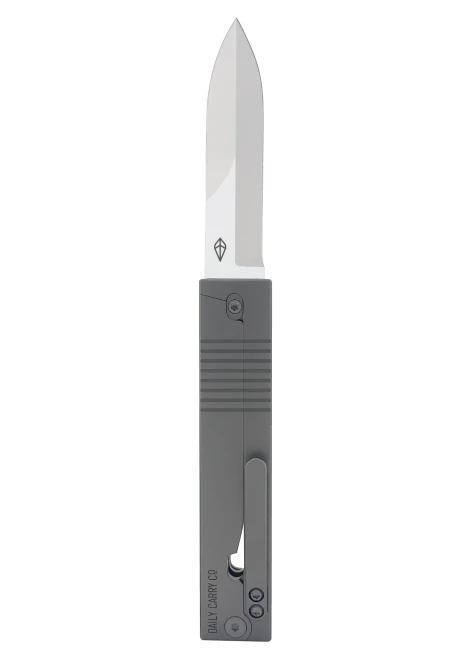 Daily Carry Co. Parachute M3 Trench Edition Gravity Knife Sandblasted Grooved Titanium 2.76" M390 Dagger