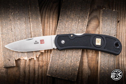 Preowned-Al Mar Knives Sportsman Model 6003 Knife Black Zytel 3.75" ATS-34 Drop Point