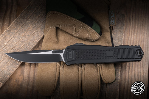 Microtech/Glock G19K Automatic OTF Knife Aluminum 3.5" M390 Clip Point Black 81-1T