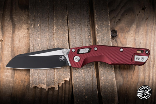 Microtech MSI Mini Ram-Lok Folding Knife Merlot Fluted Aluminum 3.25" M390 Wharncliffe Black 210M-1FLMR