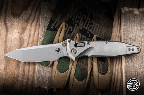 Microtech Marfione Select Socom RAM-LOK Manual Folding Knife Titanium/Flamed + Bronze Accents 4" M390 Tanto Stonewash 161RLS-10MS5