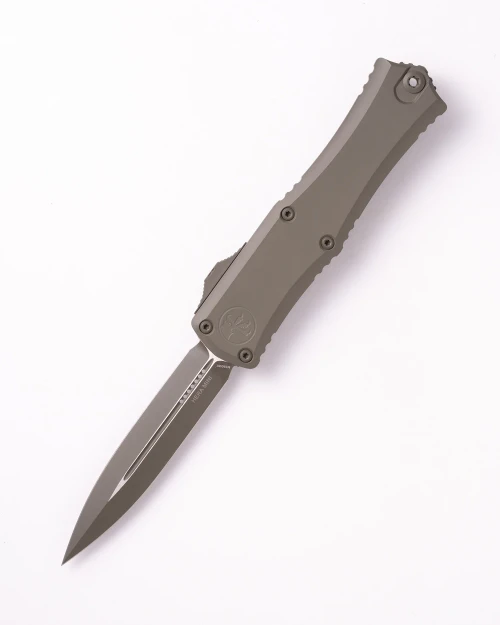 Microtech Hera II Mini OTF Automatic Knife Aluminum 3" M390 Dagger Moss Green Cerakote 1702M-1CMG