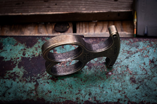RMJ Lincoln Two Finger Knucks Brass Vintage Patina