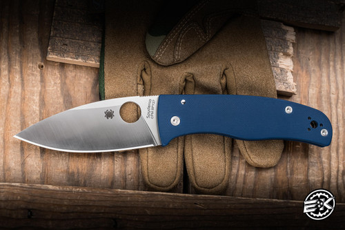 Preowned-Spyderco Bodacious Folding Knife Cobalt Blue G10 3.63" SPY27 Satin C263GPCBL