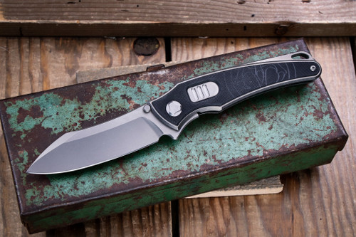 Hawk Knives Talon Automatic Titanium/Black G10 Overlay 3.5" M390 Brightwashed
