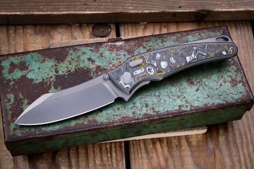 Hawk Knives Talon Titanium Brightwashed/Giants CamoCarbon Overlay 3.5" M390