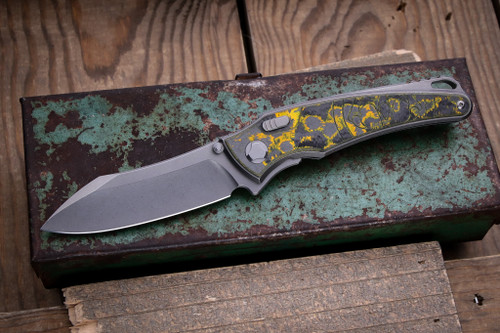 Hawk Knives Talon Titanium Brightwashed/Neon Orange CamoCarbon Overlay 3.5" M390