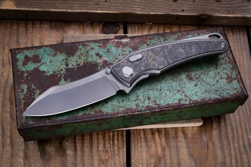 Hawk Knives Talon Titanium Brightwashed/Bronze Techo Carbo Overlay 3.5" M390