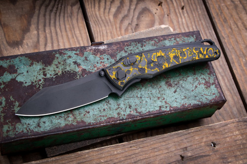 Hawk Knives Talon Titanium/Neon Orange Carbon Overlay 3.5" M390 DLC