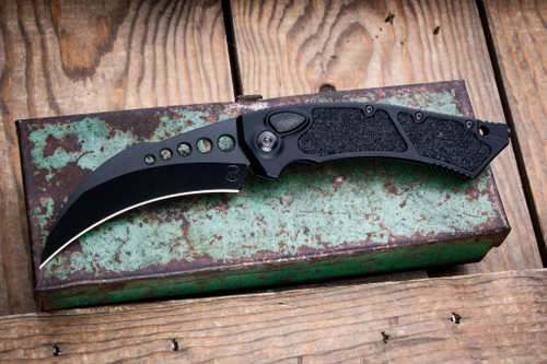 Microtech Hawk Automatic Karambit Folding Knife Shadow DLC 4" Hawkbill 166-1DLCTSH