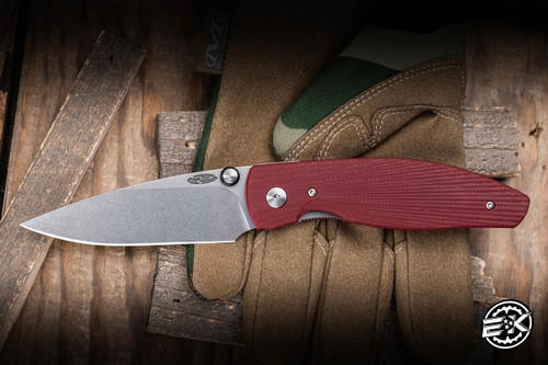 Three Rivers Manufacturing ATOM Folding Knife Ruby Red G10 3.5" MagnaCut