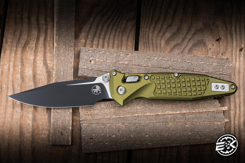 Microtech Socom Elite RAM-LOK Manual Folding Knife OD Green Frag Aluminum 3.8" M390 Clip Point Black 160RL-1FROD