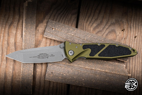 Microtech Socom Elite Manual Folding Knife OD Green Aluminum/Grip Inlay 4" M390 Tanto Apocalyptic 161-10APOD