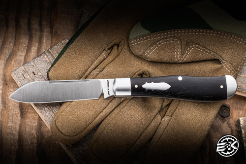 Jack Wolf Knives Eureka Slipjoint Folding Knife Ebony 2.83" 14C28N Satin