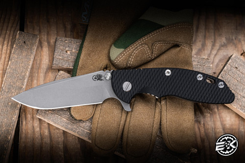 Hinderer Knives XM-18 Flipper Folding Knife Triway Black G10/BB Bronze Titanium 3.5" MagnaCut Spanto Working Finish